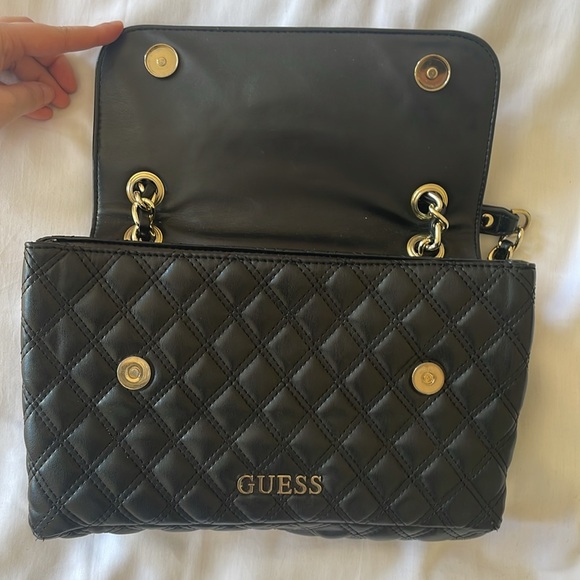 GUESS Women’s Black and Gold Convertible Crossbody - Picture 5 of 8